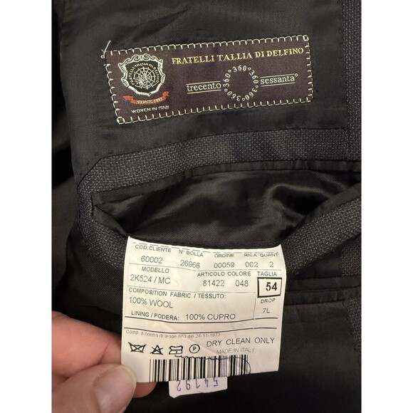 Trussini Men's 54 Black 100% Wool Blazer - Picture 3 of 7